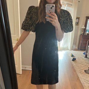 Vintage Jessica Howard Puff Sleeves Velvet Dress